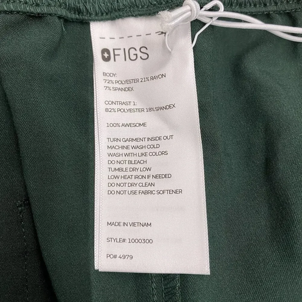 Figs Tech Collection Scrub Pants Womens Livingston High Waisted Racing Green NWT - Picture 8 of 16